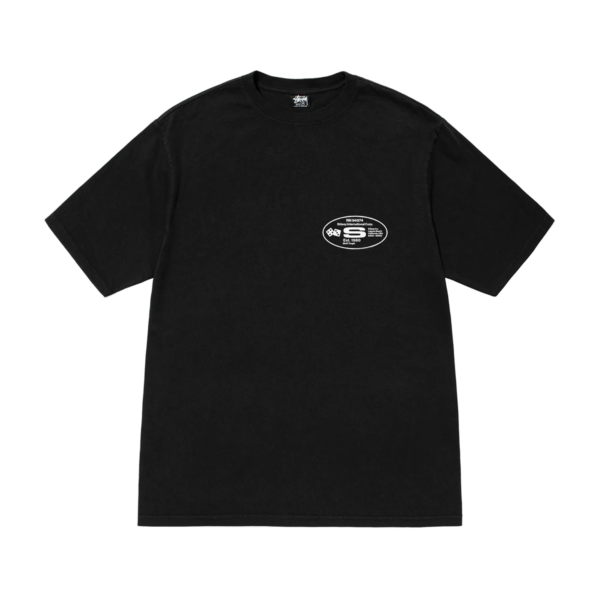 Stussy Oval Corp Pig Dyed Tee 'Black'