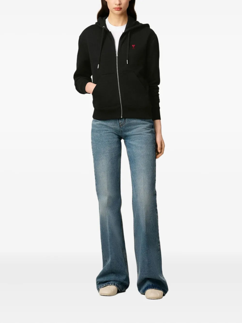 Sweat à capuche zippé Ami De Coeur – Ami Paris – Noir
