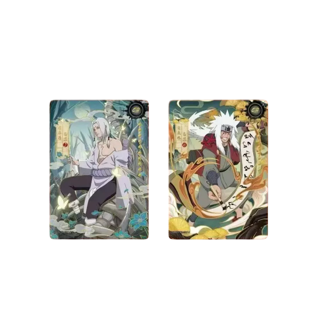 Cartes Naruto Kayou T2W9 We Have It illustrant Kimimaro et Jiraya avec des finitions holographiques détaillées