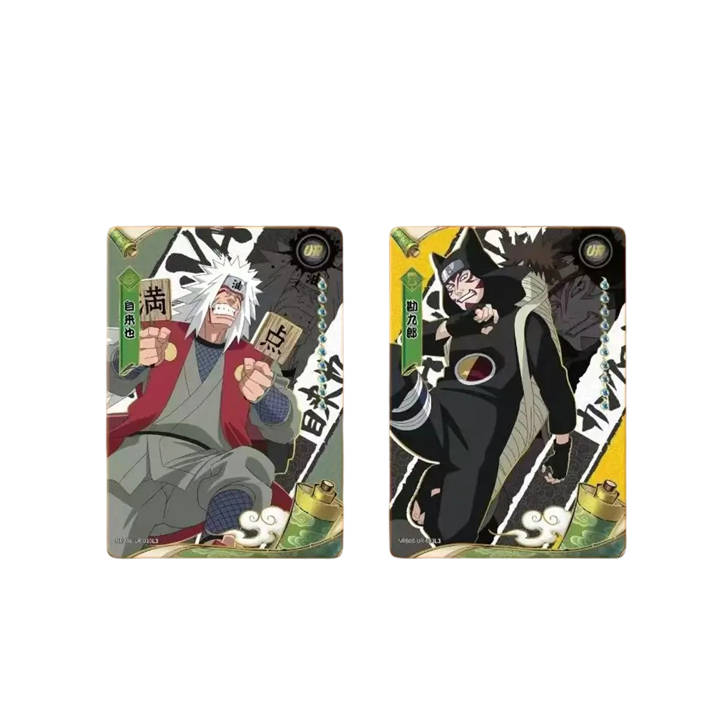 Cartes Naruto Kayou T2W8 We Have It illustrant Jiraya et Kankuro avec des finitions brillantes et détaillées