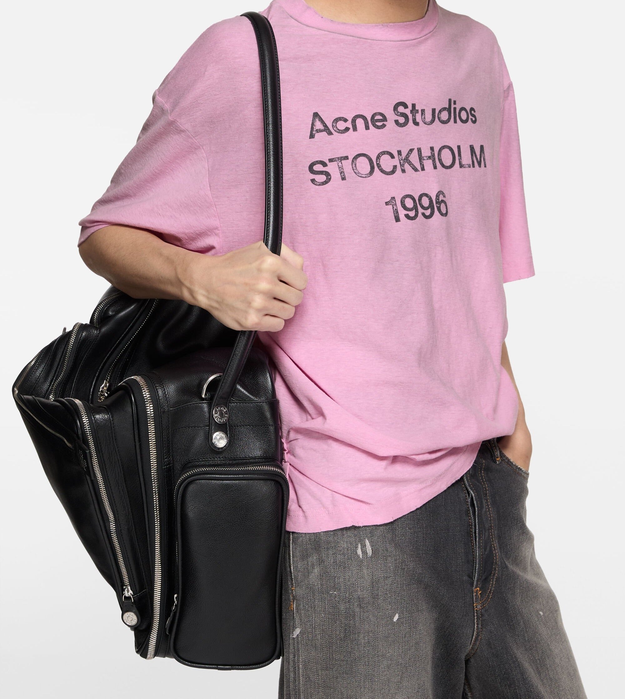 T-Shirt Sprayed Logo – Acne Studios – Rose Bonbon