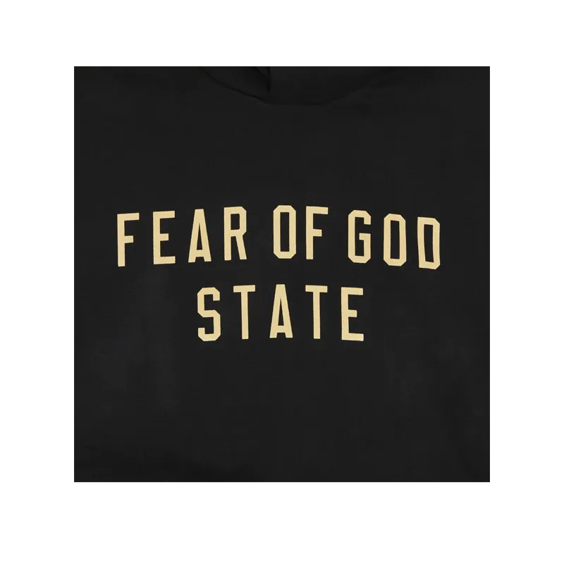 Fear of God Essentials Hoodie Fleece Black Orange