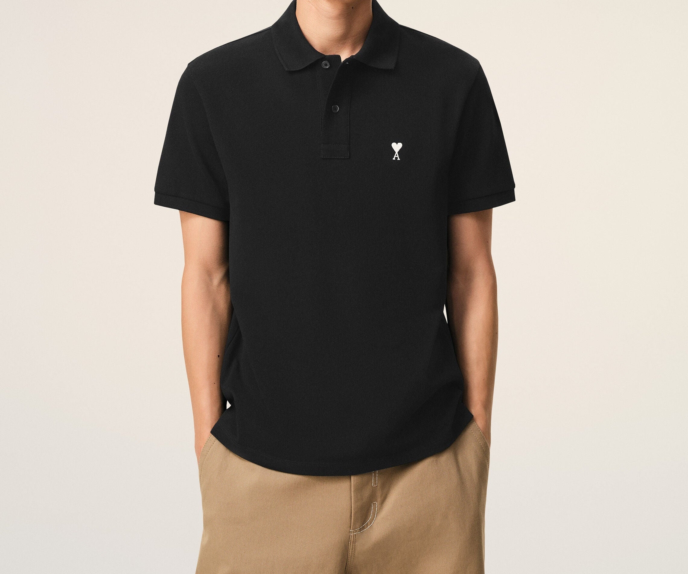 Polo Manches Courtes Ami de Cœur Noir - Ami Paris