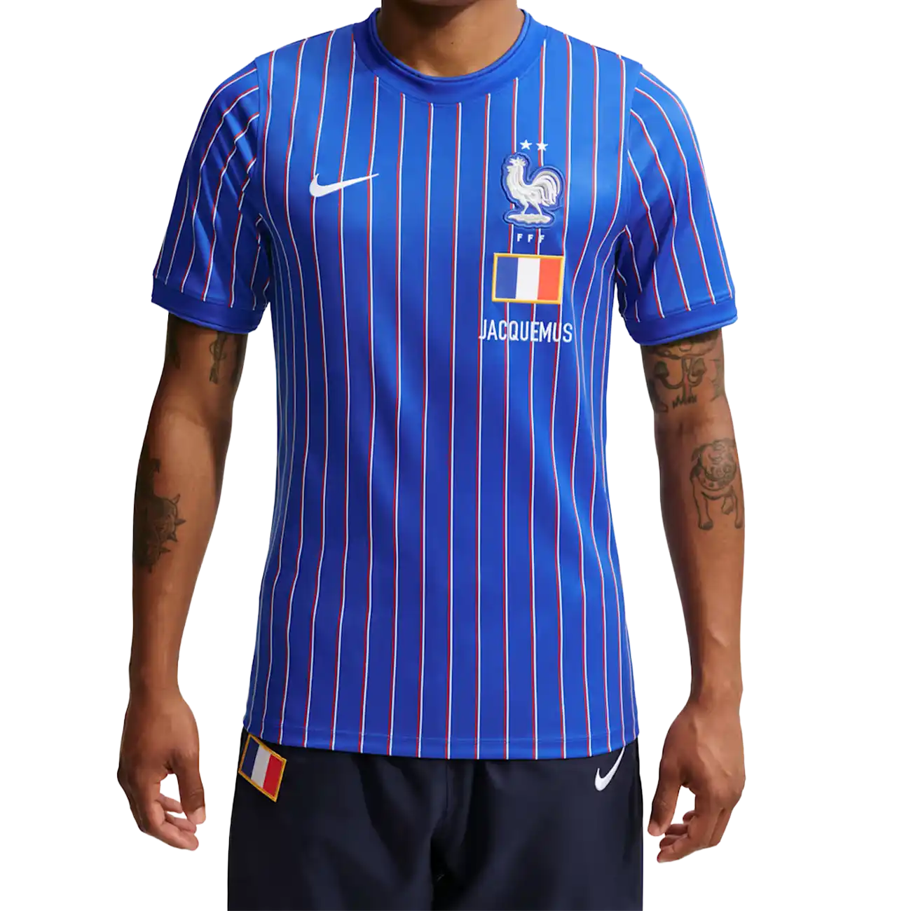 Nike x Jacquemus x France Pre Match Jersey Blue Stripe