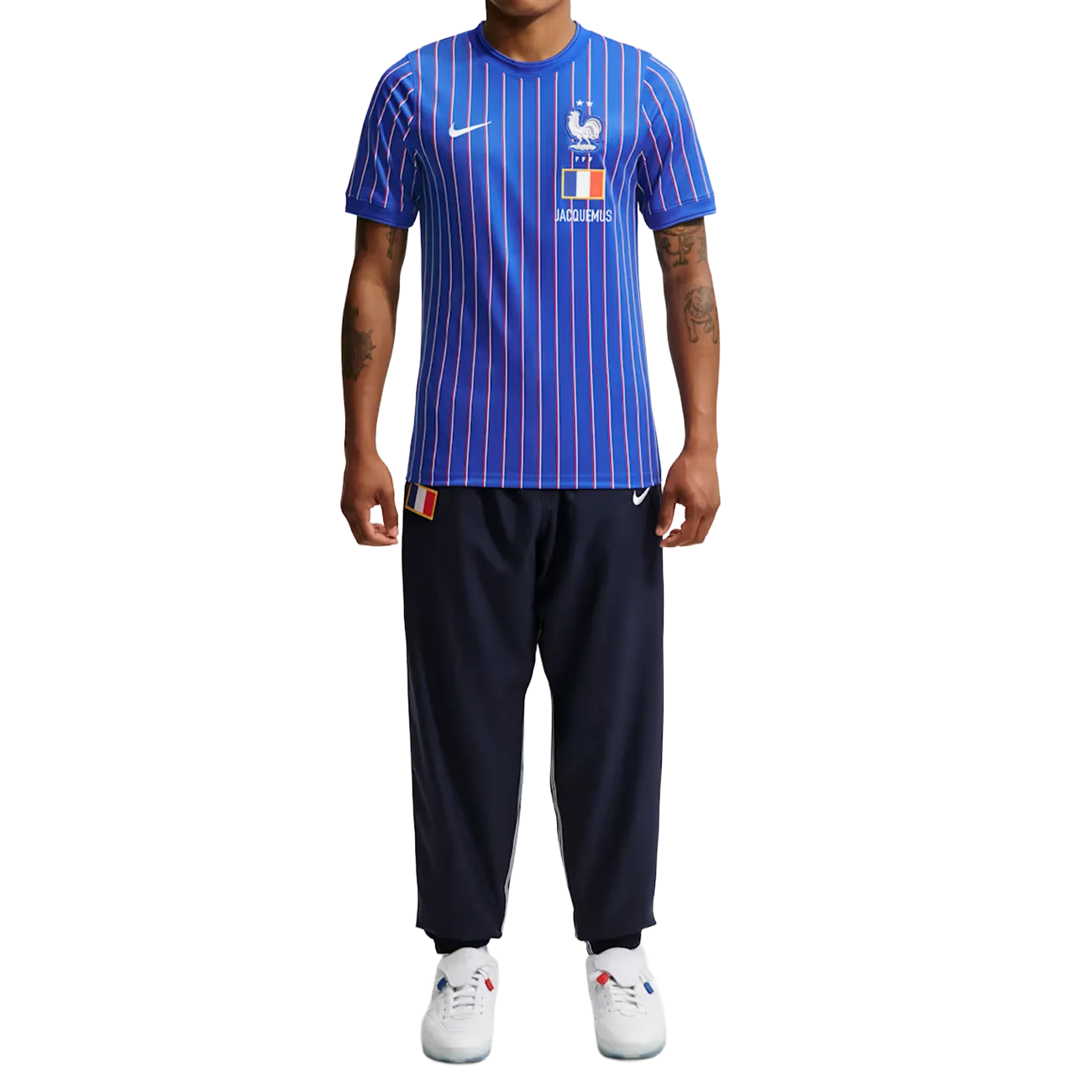 Nike x Jacquemus x France Pre Match Jersey Blue Stripe