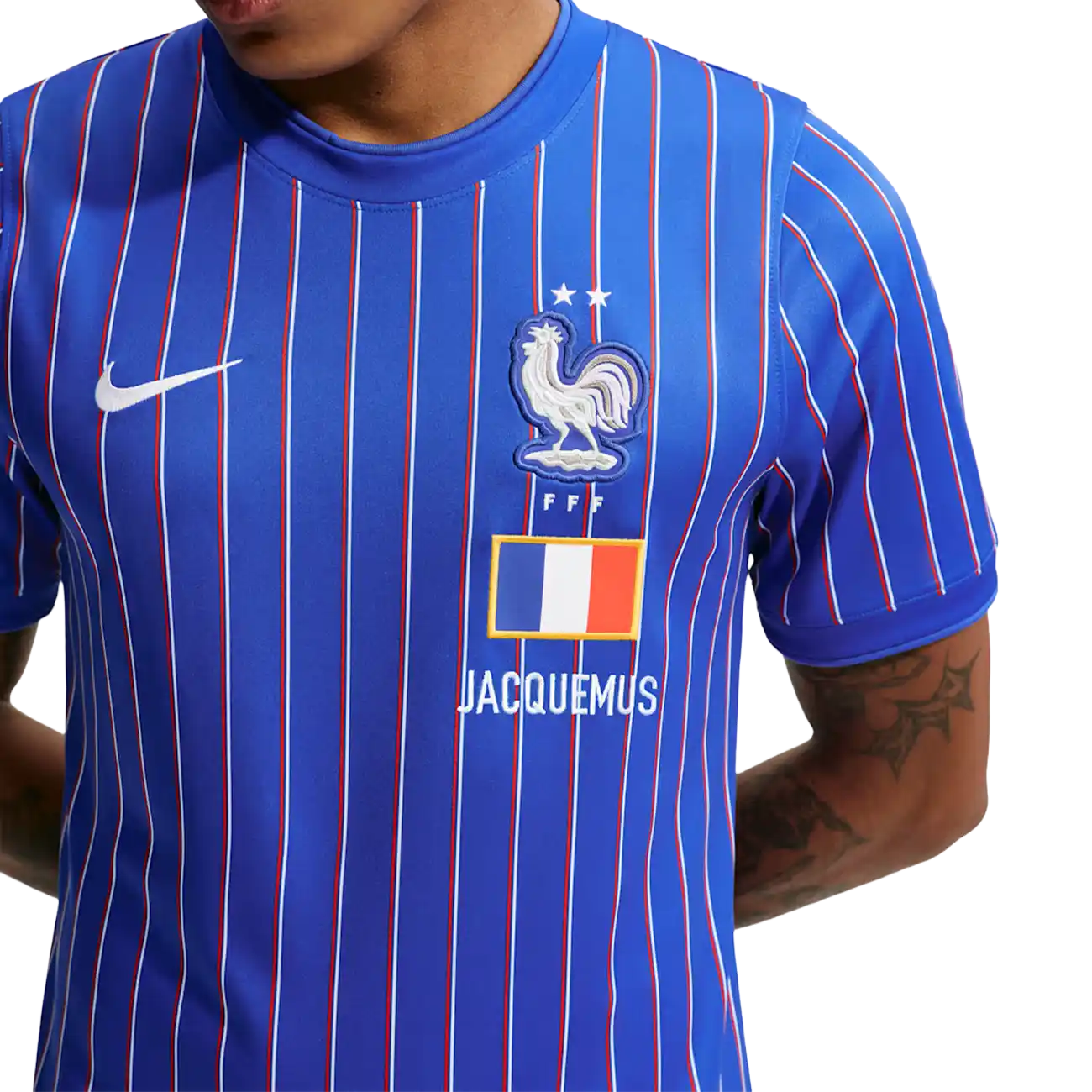 Nike x Jacquemus x France Pre Match Jersey Blue Stripe