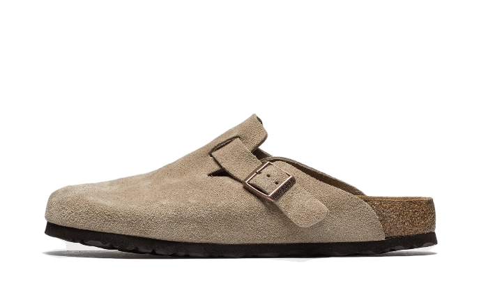 Birkenstock Boston Soft Footbed Suede Taupe (Coupe étroite)