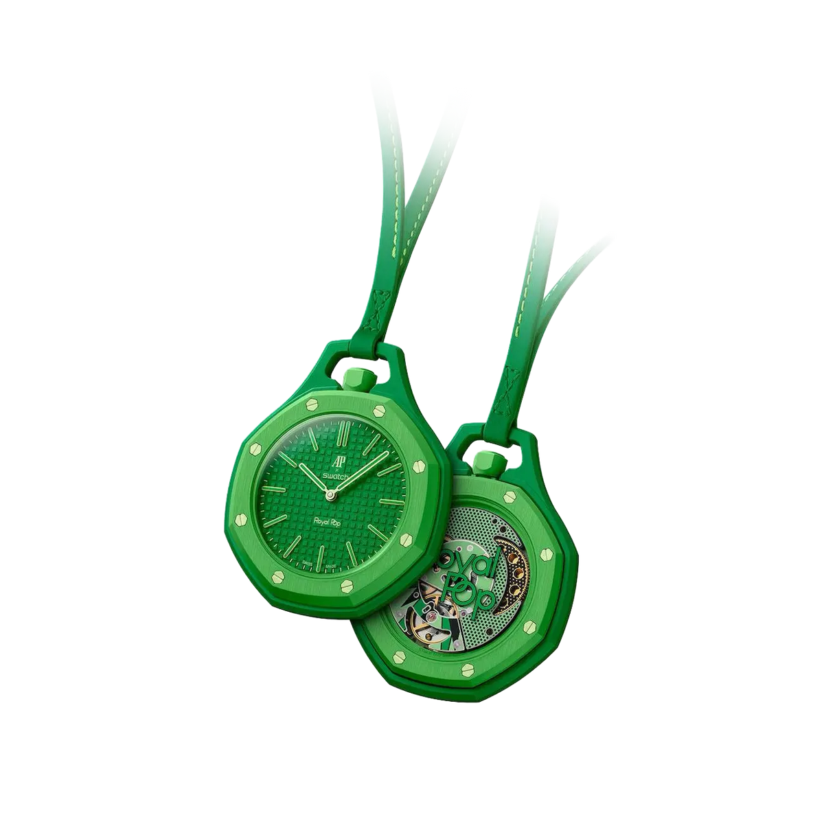 Swatch Audemars Piguet Royal Pop Collection Pocket Watch Green Eight
