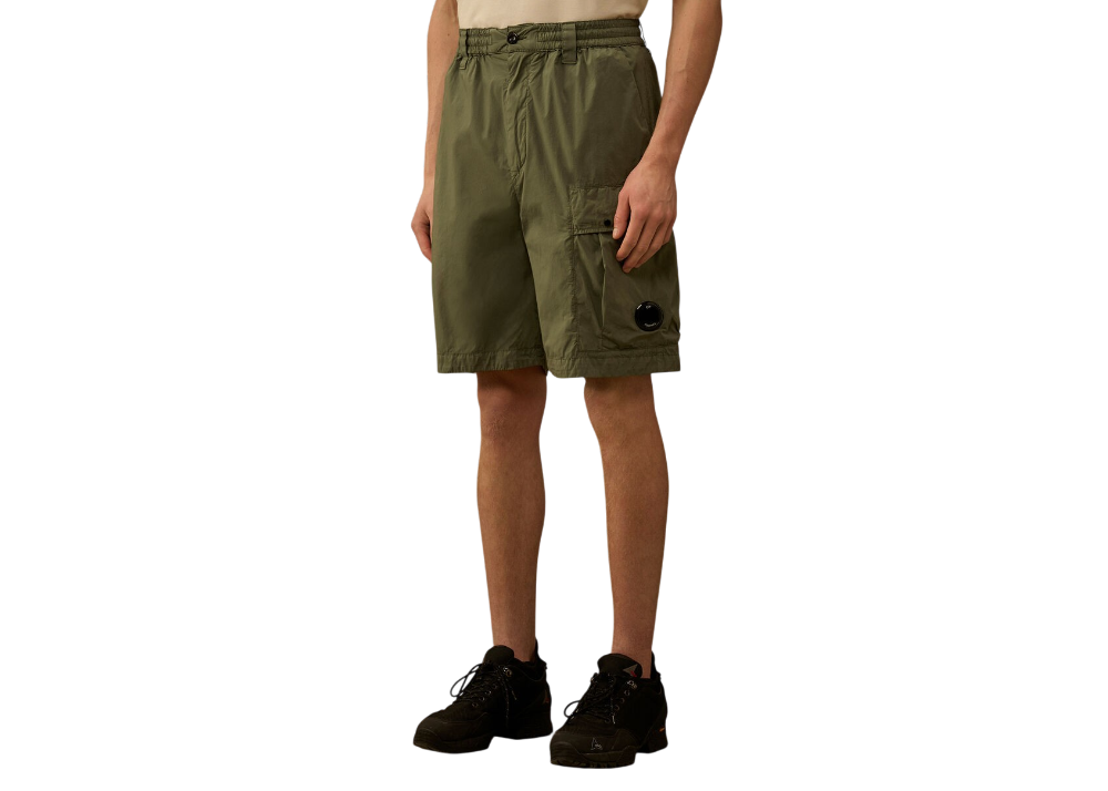 50 Fili Stretch Loose Lens Cargo Shorts - CP COMPANY - LAUREL WREATH - GREEN