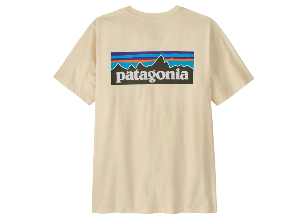 Patagonia Men's P-6 Logo T-Shirt Blanc cassé