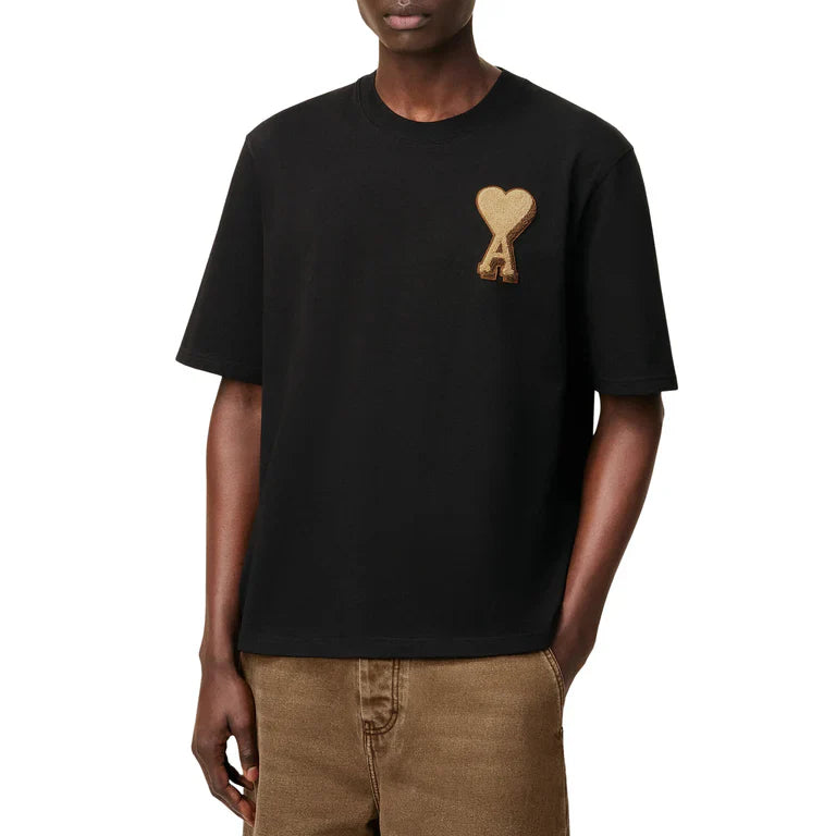 T-Shirt Patch Ami De Coeur – Ami Paris – Noir Beige