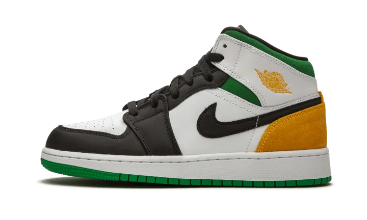 Air Jordan 1 Mid SE White Laser Orange Lucky Green