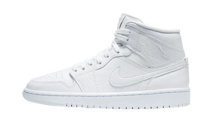 Air Jordan 1 Mid White Snakeskin
