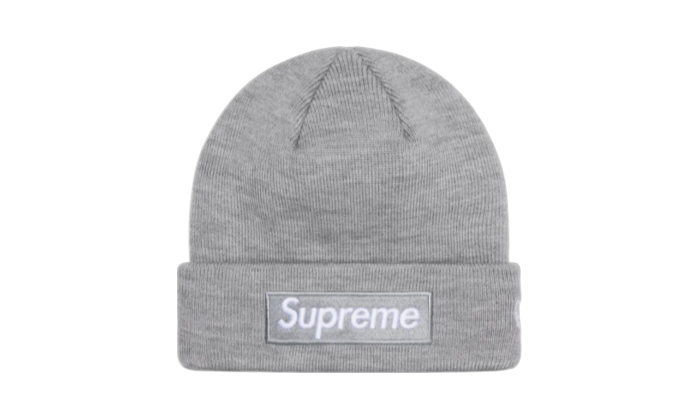 Supreme New Era Box Logo Beanie - Grey