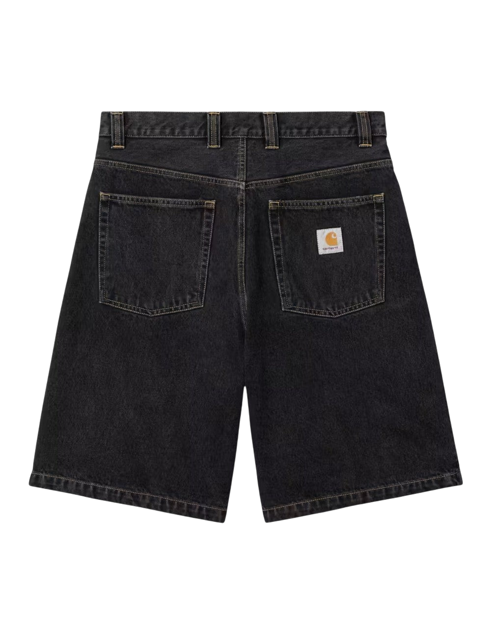 Short Carhartt WIP Brandon Short Noir (Black Denim) en denim de coton robuste pour homme