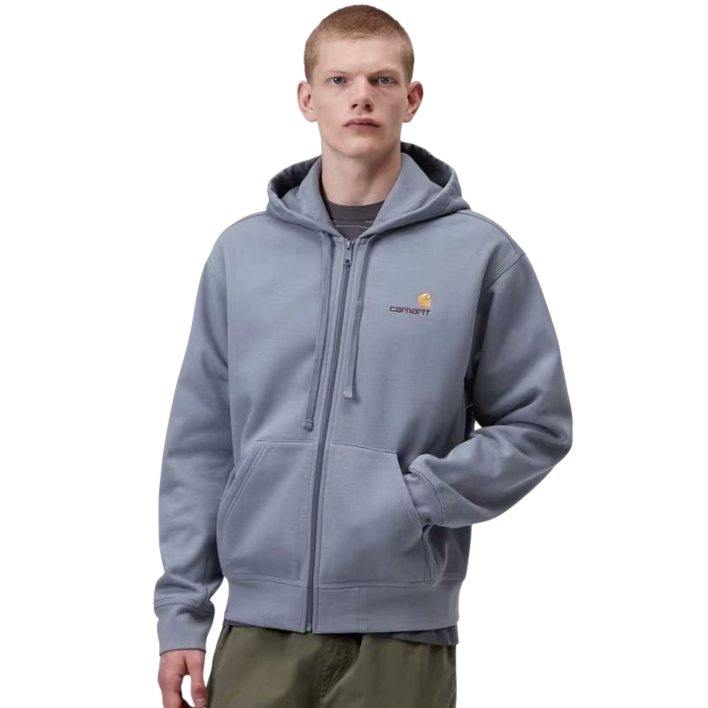 Carhartt Hooded American Script Jacket Bleu (Shady Blue)