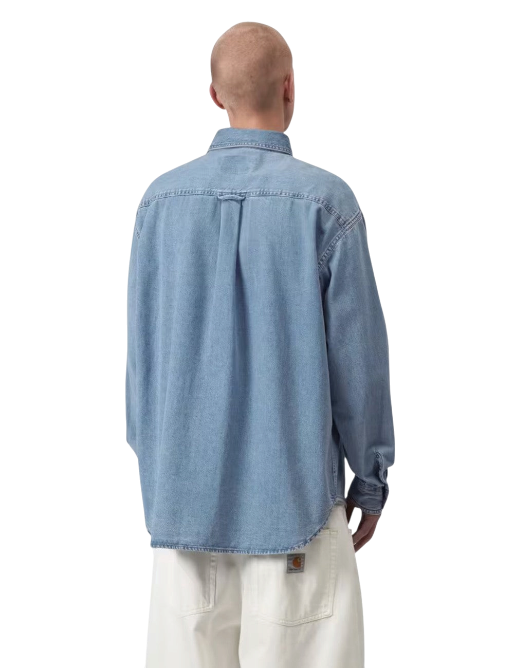 Chemise en jean Carhartt WIP L/S Lucas Shirt Bleu (Blue Stone Washed) 100% coton pour homme