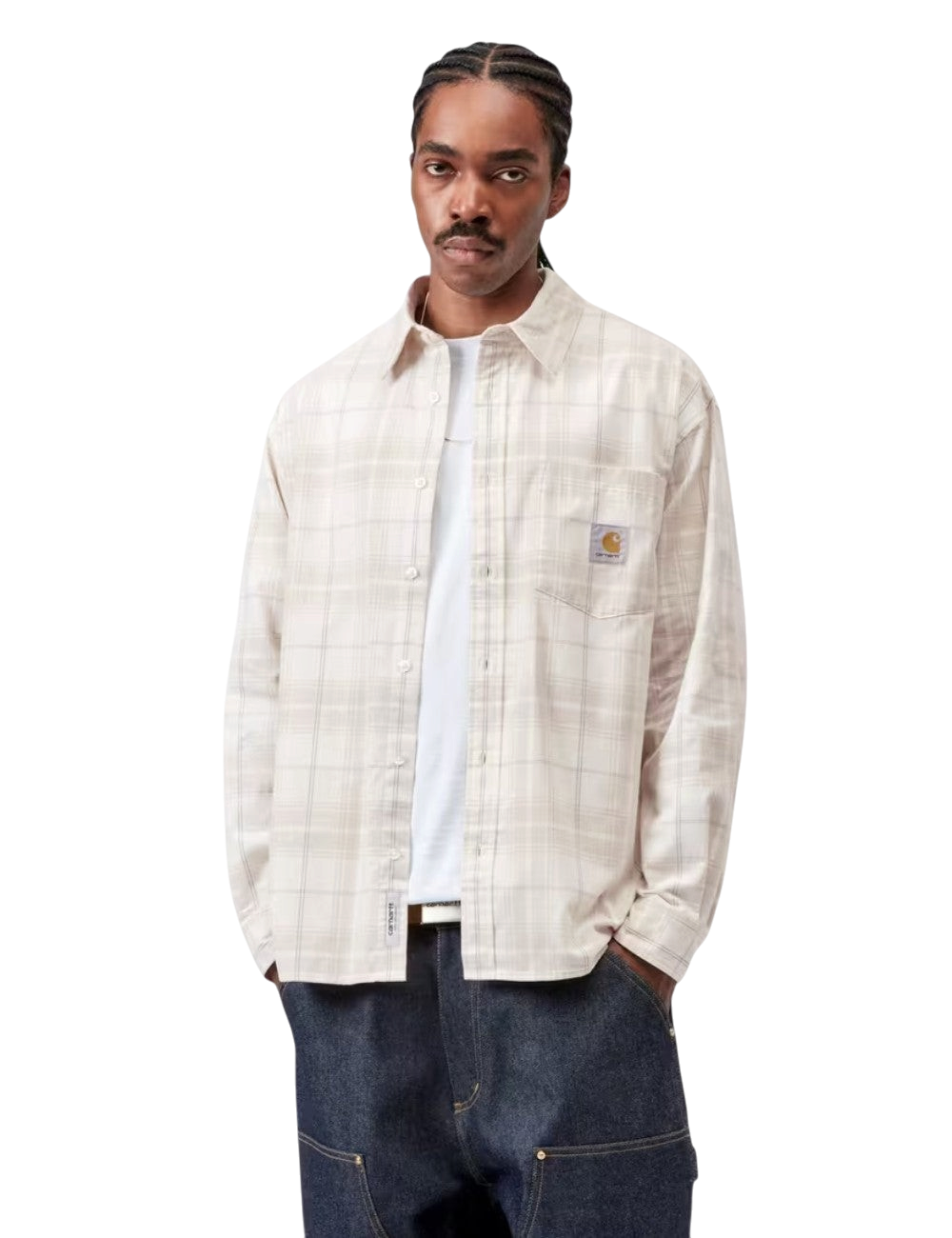 Chemise Carhartt WIP L/S Wilber Shirt Beige (Sand) pour homme