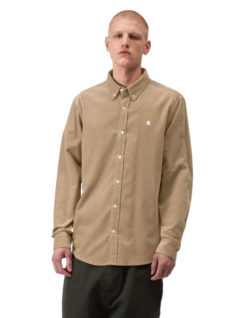 Chemise en velours Carhartt WIP Madison Fine Cord Shirt Marron (Teak) 100% coton pour homme