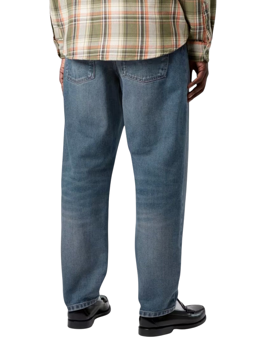 Pantalon Carhartt WIP Newel Pant Bleu (Blue Denim, délavé) en denim de coton robuste pour homme