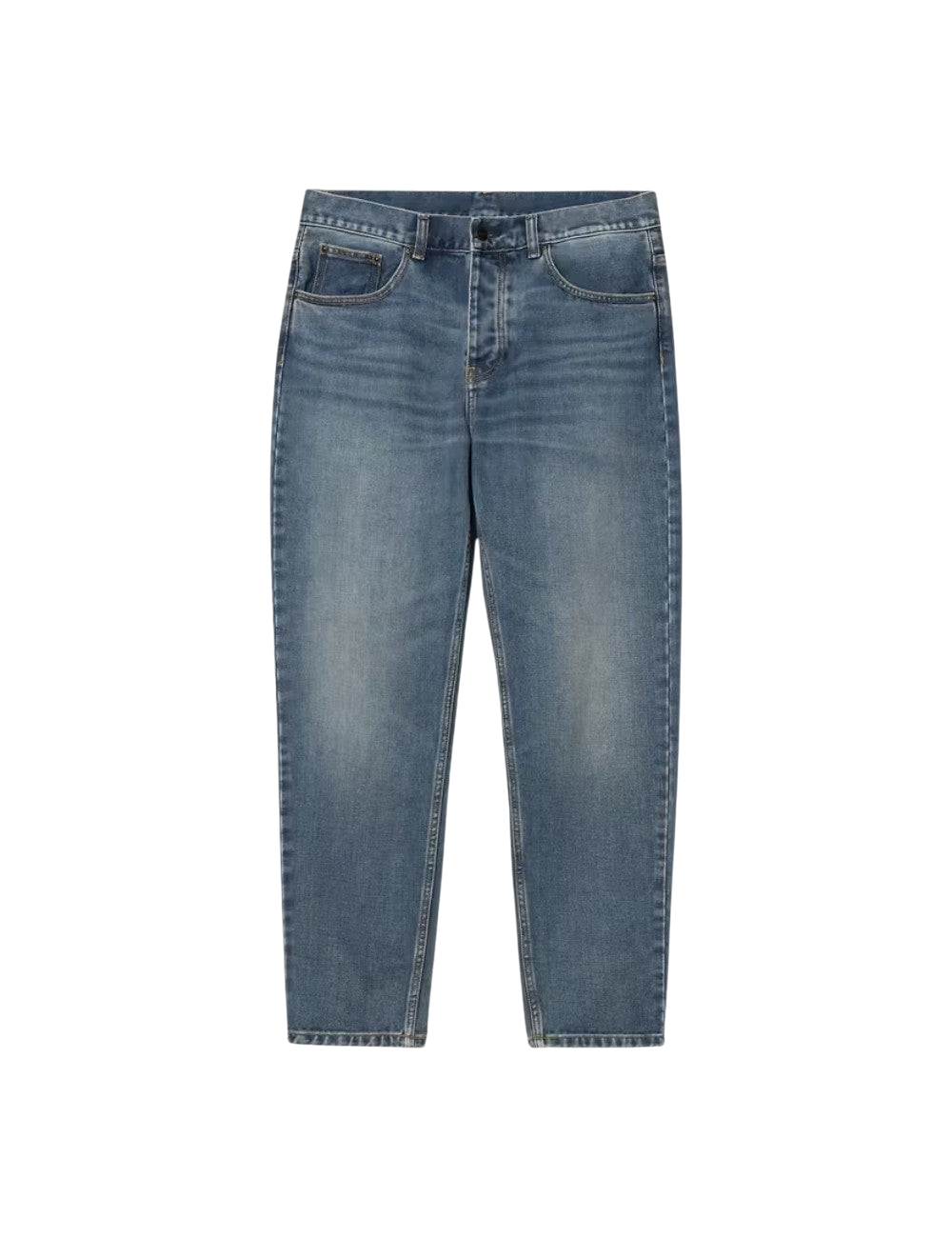 Pantalon Carhartt WIP Newel Pant Bleu (Blue Denim, délavé) en denim de coton robuste pour homme
