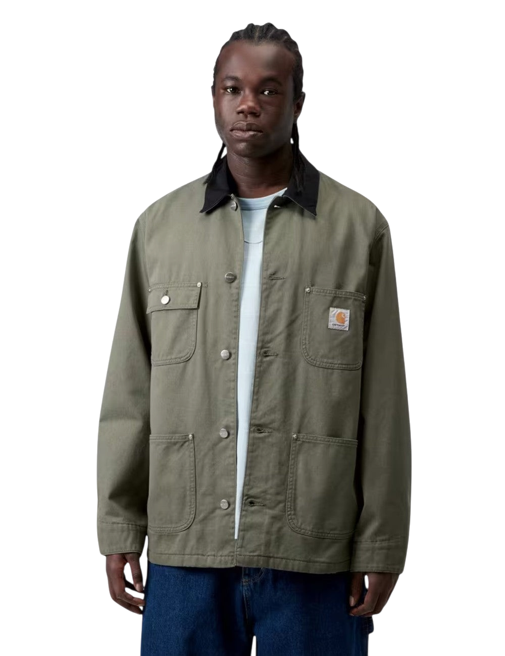 Veste Carhartt WIP OG Chore Coat Vert en toile de coton robuste pour homme