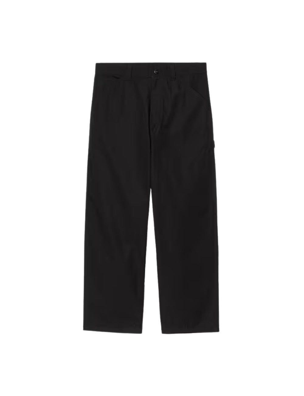Pantalon Carhartt WIP Postal Single Knee Pant Noir en toile de coton robuste pour homme