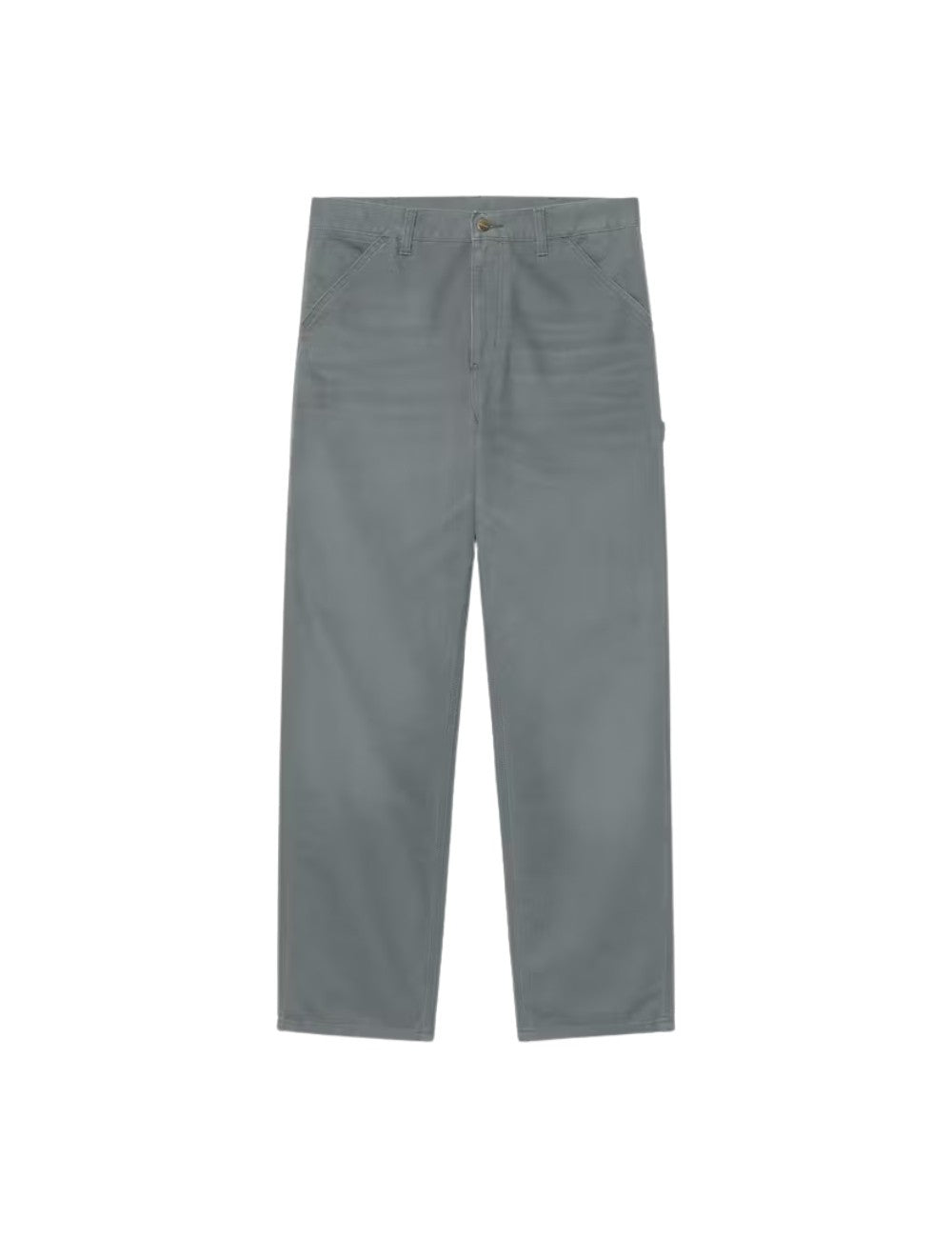 Pantalon Carhartt WIP Single Knee Pant Bleu (Hamilton Brown / Blue, délavé) en toile de coton robuste pour homme