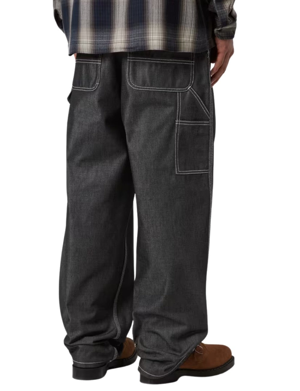 Pantalon Carhartt WIP Single Knee Pant Noir en toile de coton robuste pour homme