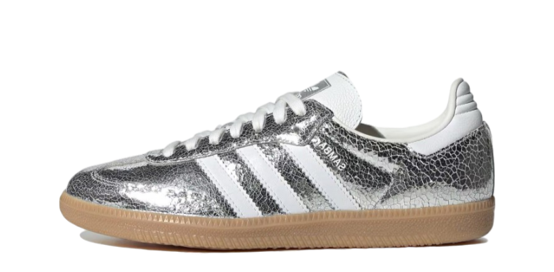 Samba OG Silver Metallic Cracked Leather