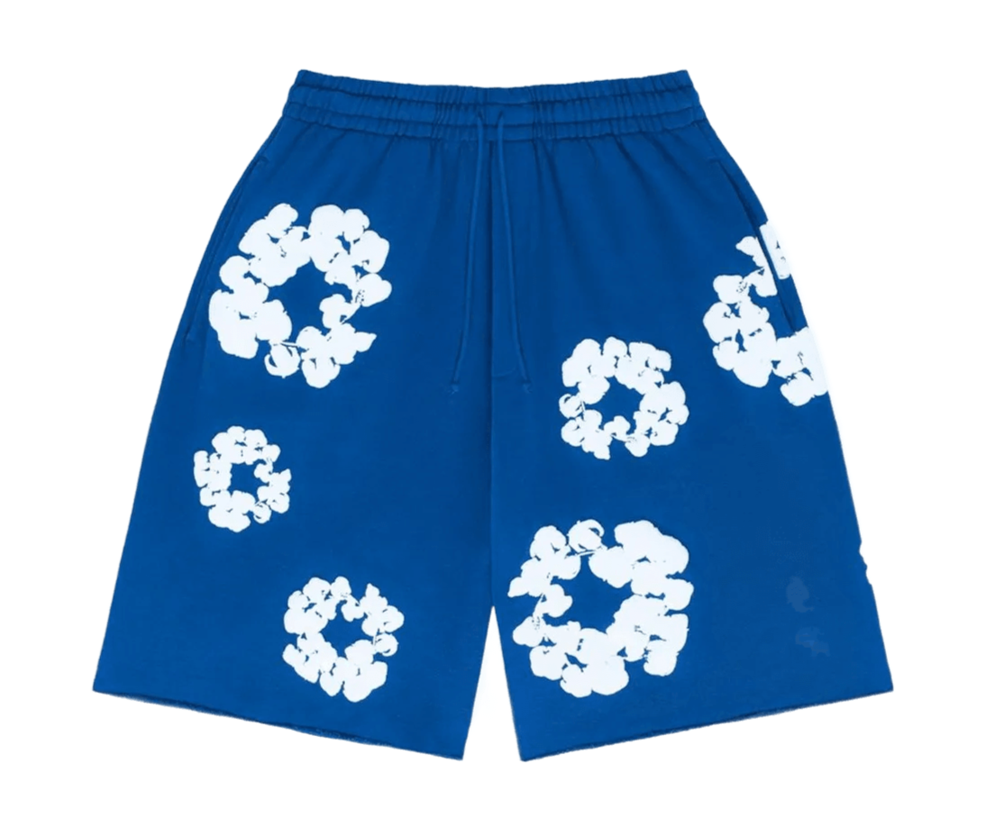 Denim Tears The Cotton Wreath Shorts Royal Blue - DT-DTTCWS-ROYALBLUE