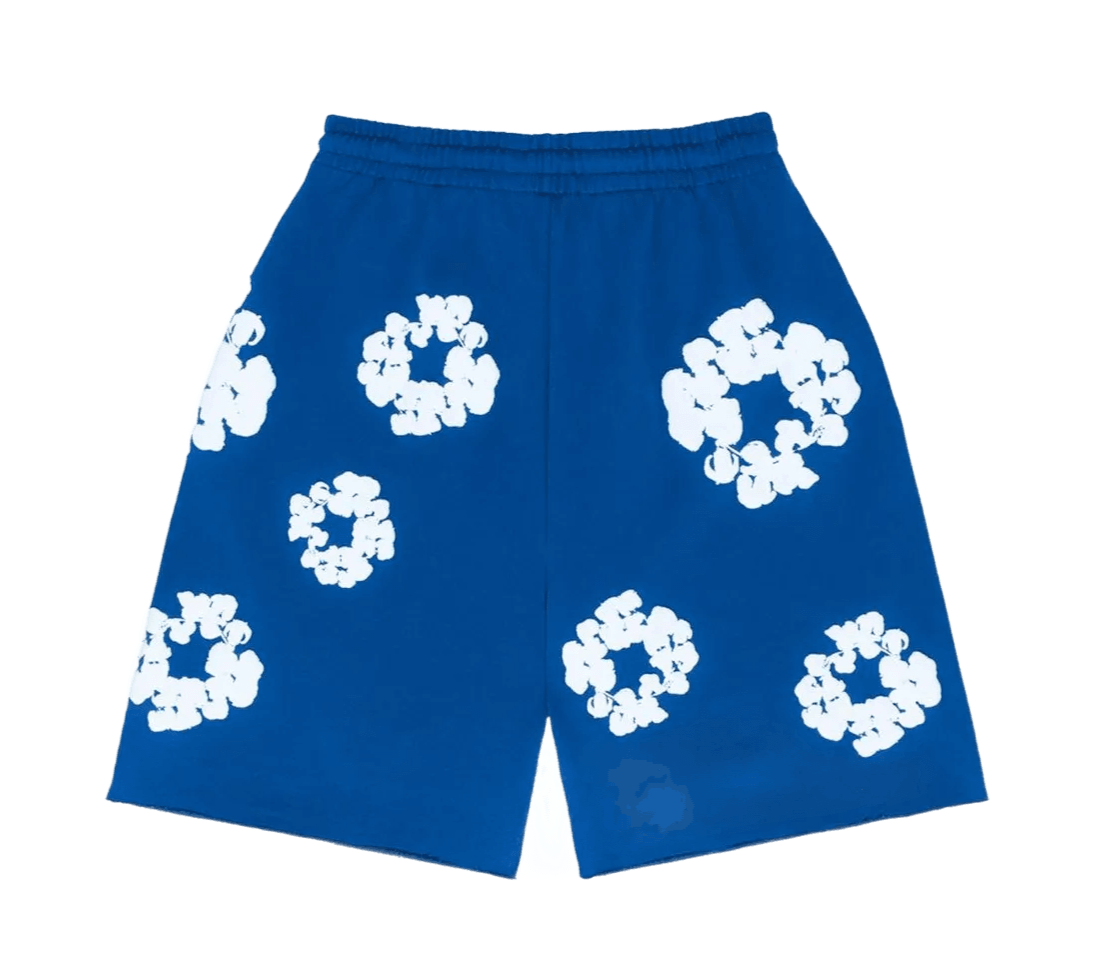 Denim Tears The Cotton Wreath Shorts Royal Blue - DT-DTTCWS-ROYALBLUE