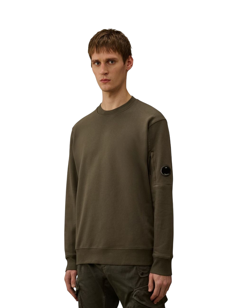 Sweat C.P. Company Diagonal Raised Fleece Crewneck Lens Sweatshirt Coupe Regular Homme