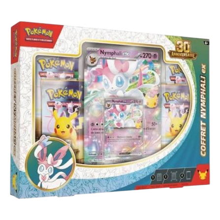 Coffret We Have It Pokémon Nymphali-ex 30 ans édition française avec cartes brillantes et boosters scellés