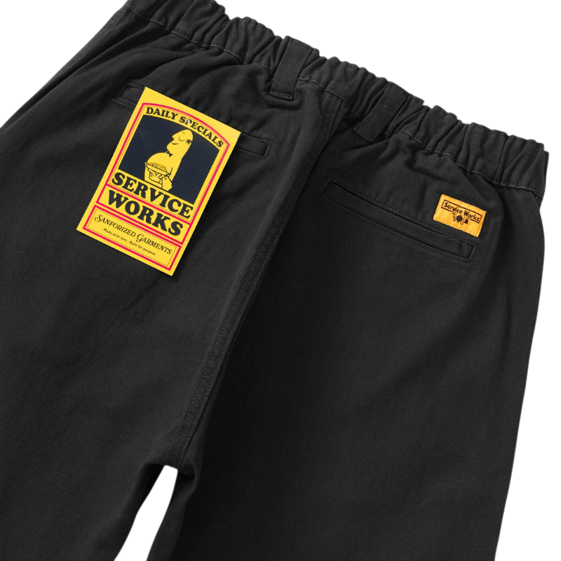SERVICE WORKS PANTALON DE SERVEUR EN SERGE NOIR