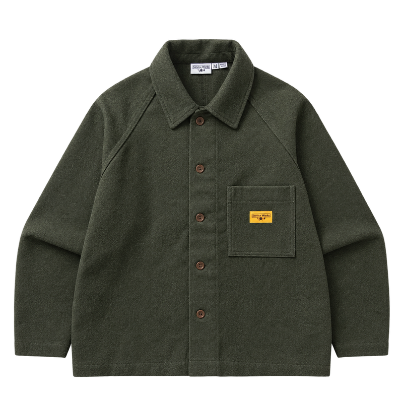 SERVICE WORKS SURCHEMISE EN FLANELLE VERT