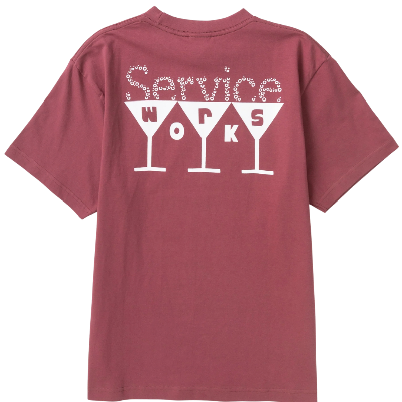SERVICE WORKS T-SHIRT MARTINI ROUGE