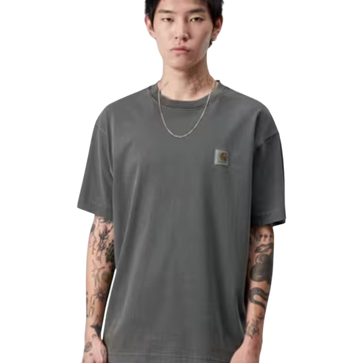 T-shirt Carhartt WIP S/S Vista Noir Garment Dyed Coupe Loose Fit Homme
