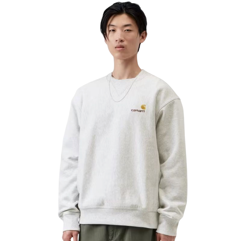 Sweatshirt Carhartt WIP American Script Sweatshirt Gris (Ash Heather) pour homme