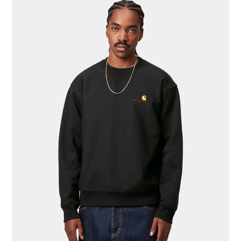 Sweatshirt Carhartt WIP American Script Sweatshirt Noir (Black) pour homme
