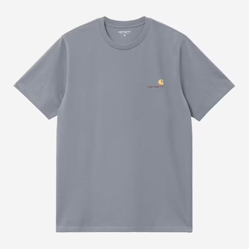 T-shirt Carhartt WIP S/S American Script T-Shirt Bleu (Shady Blue) 100% coton pour homme