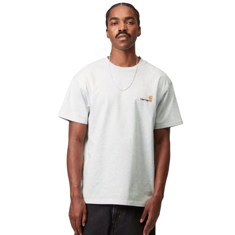 T-shirt Carhartt WIP S/S American Script T-Shirt Gris (Ash Eather) 100% coton pour homme