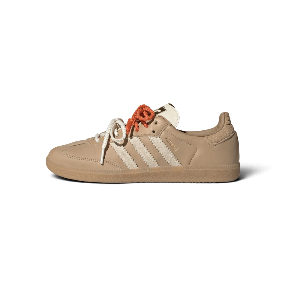 Baskets We Have It adidas Samba OG en cuir beige avec lacets contrastés et semelle en gomme