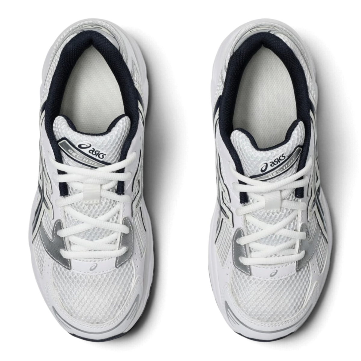 Baskets We Have It ASICS Gel-1130 GS blanches et bleu nuit en mesh avec lacets et amorti confortable
