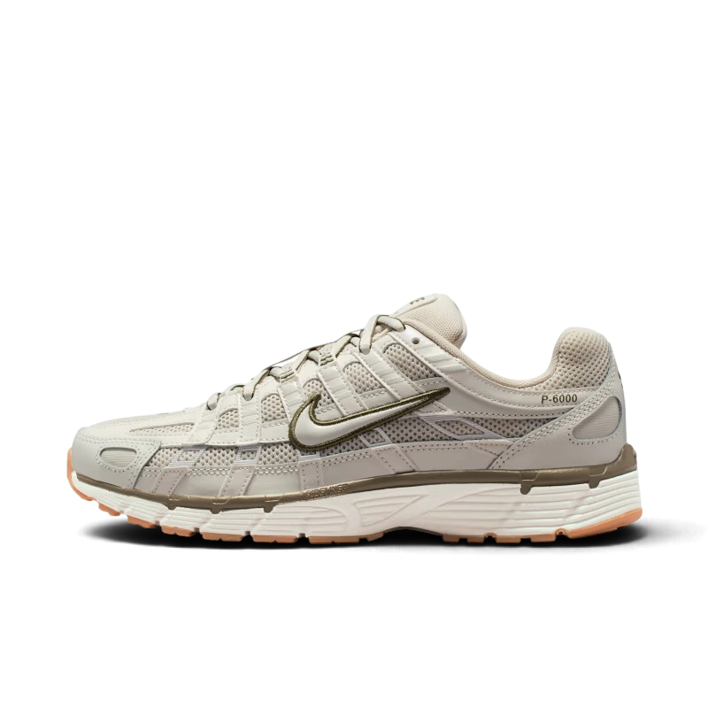 Sneakers Nike P-6000 We Have It en cuir Light Bone et nubuck Medium Olive avec semelle gomme