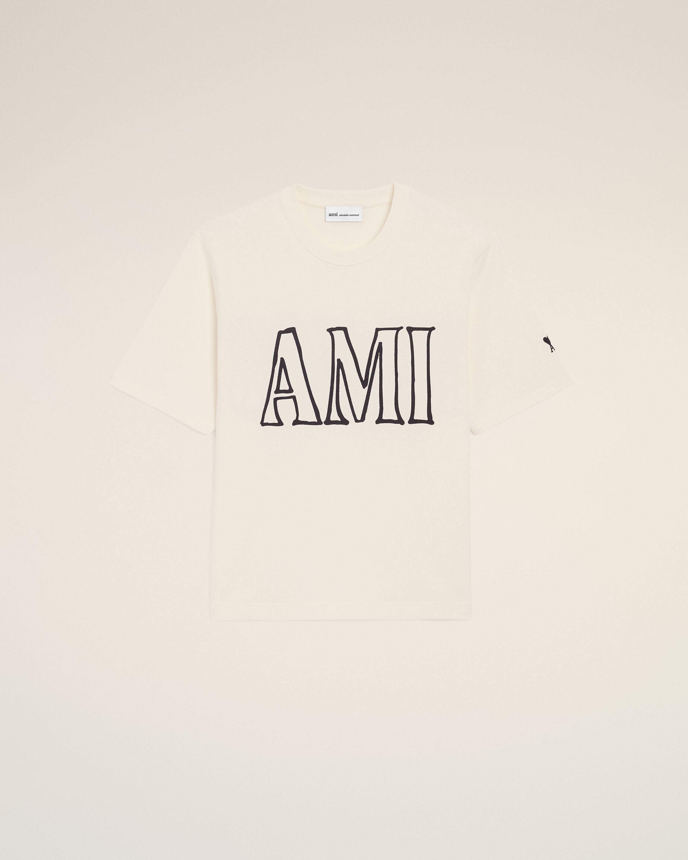 T-Shirt Print Ami Paris Blanc – F1