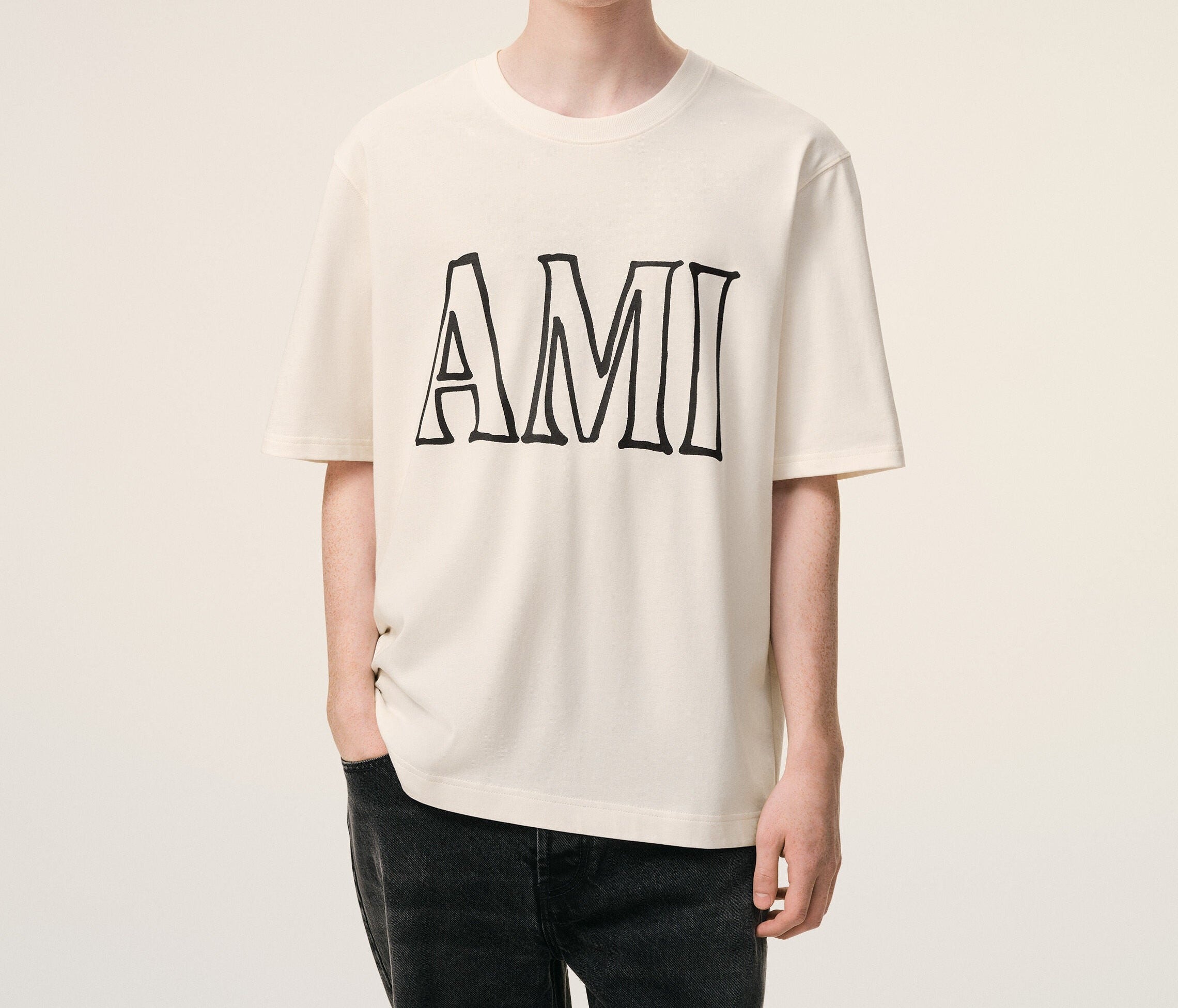 T-Shirt Print Ami Paris Blanc – H3