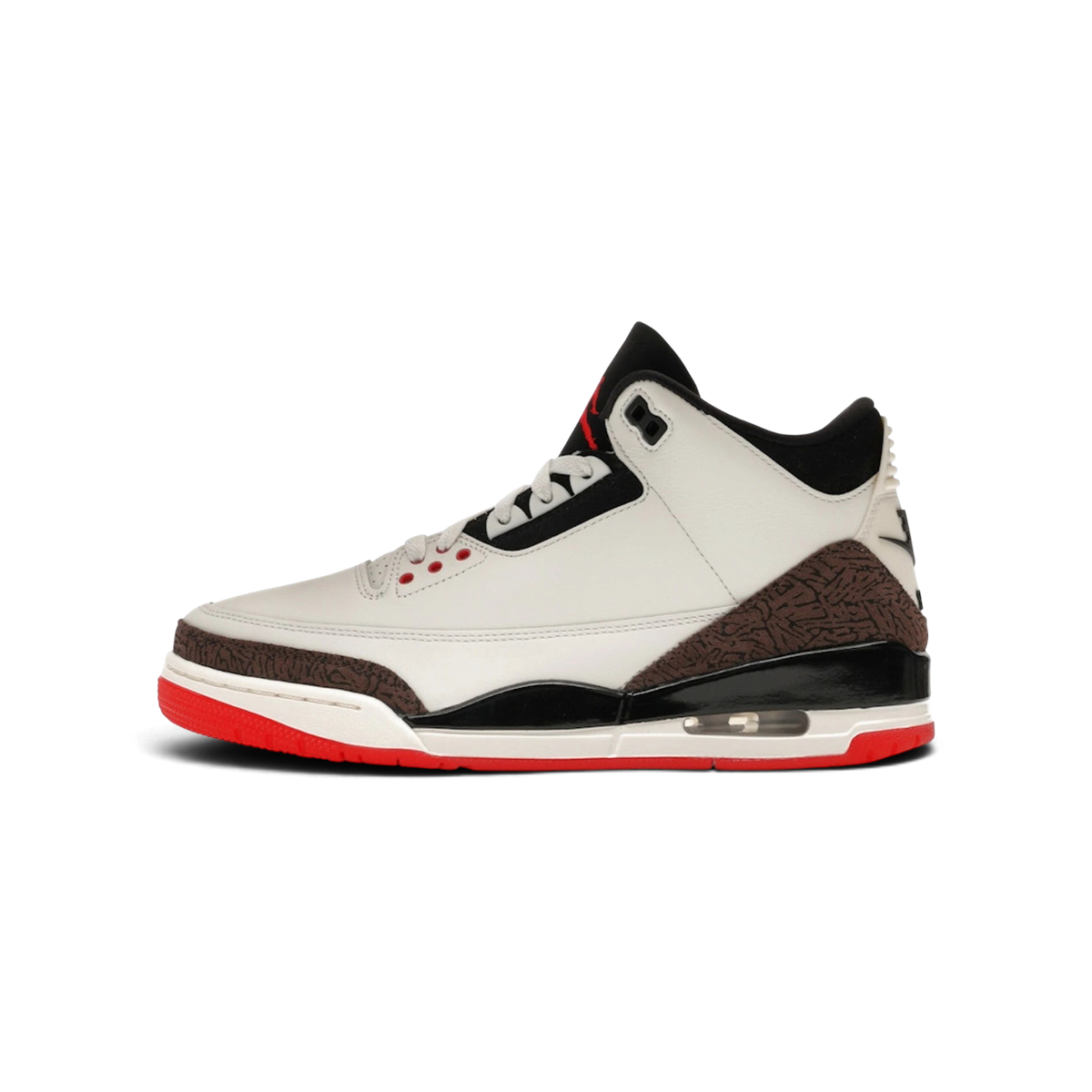 Basket We Have It Air Jordan 3 Retro World's Best Dad en cuir blanc, noir, rouge et marron avec motif éléphant
