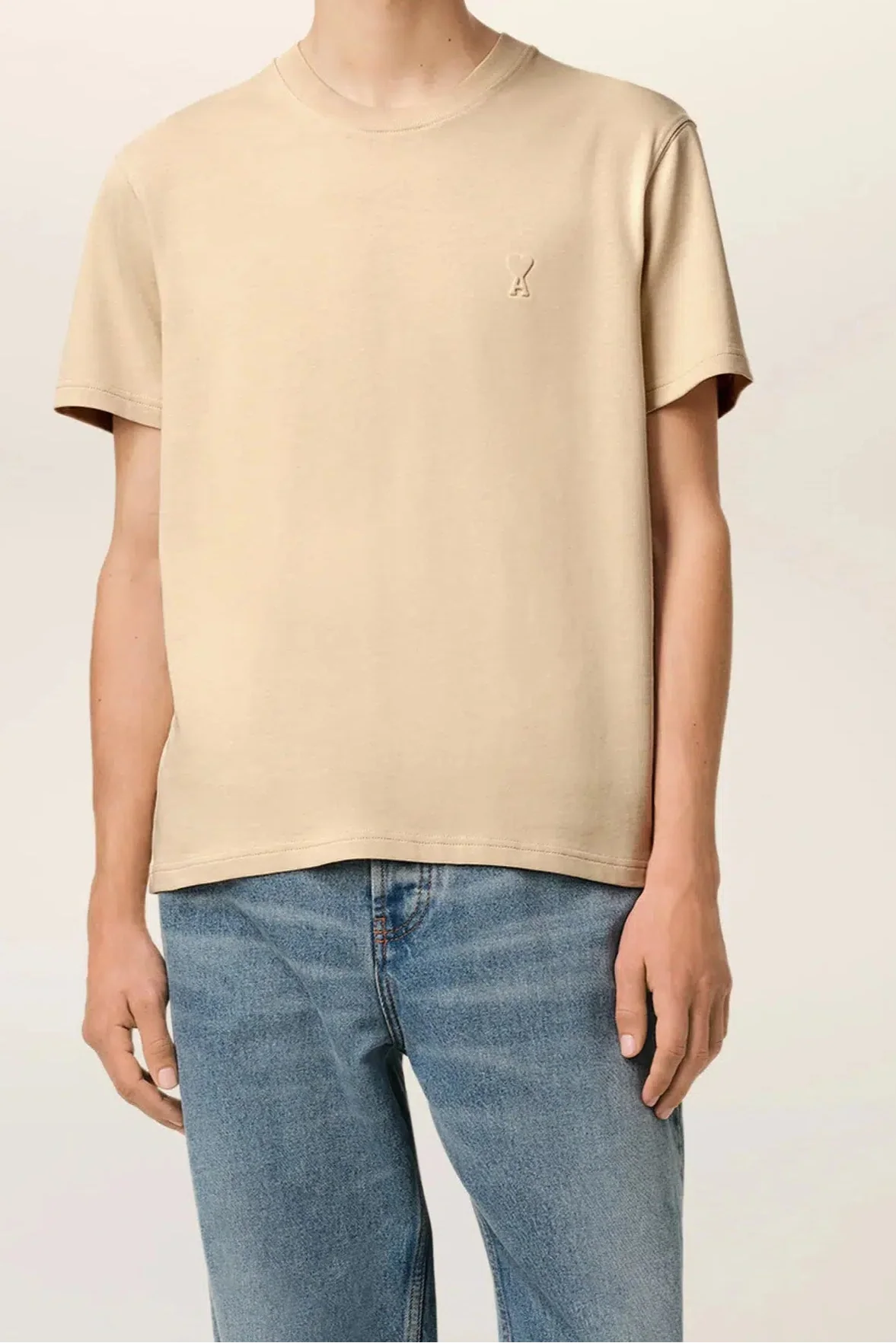 T-Shirt Ami De Coeur Petit 3D – Ami Paris – Beige "Gingembre"