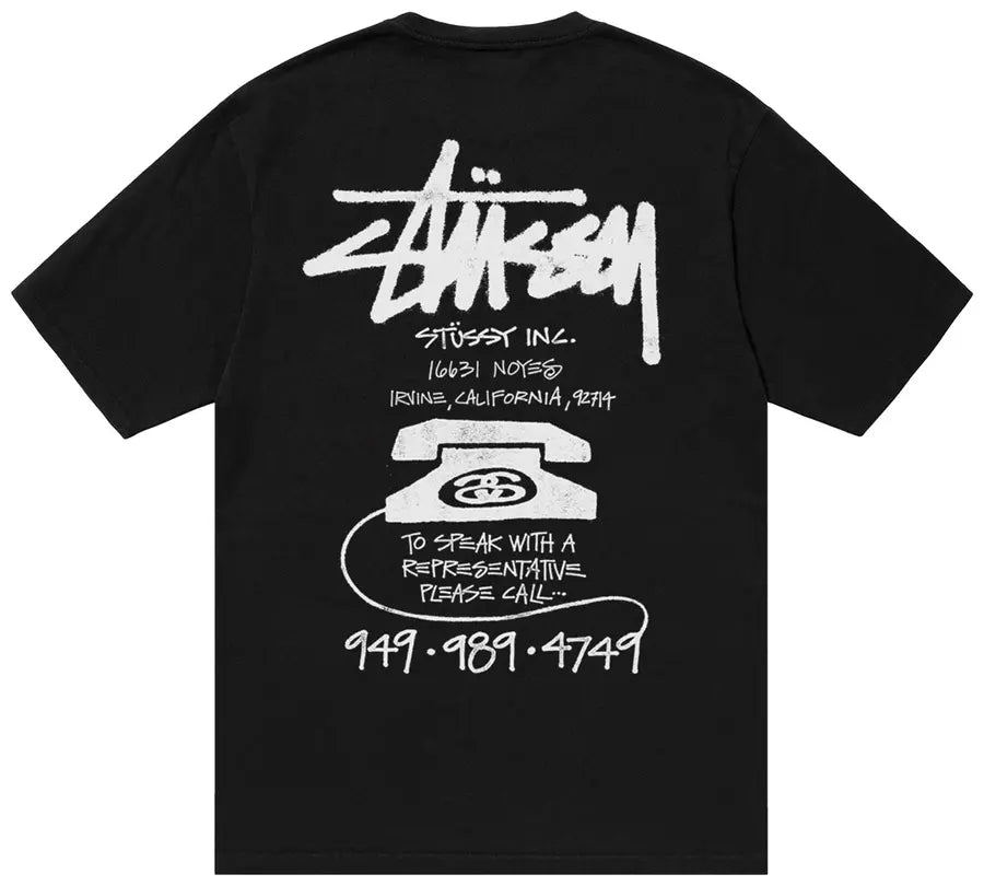 Stussy Old Phone Tee 'Black'
